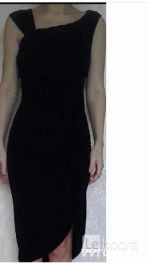 Платье футляр новое sisley 44 46 м черное сарафан вискоза миди длина п ...