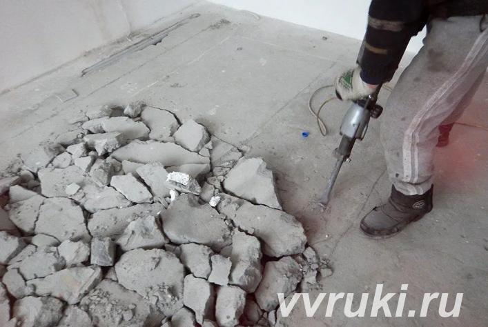 Демонтировать бетонную стяжку пола в Рамони, снос цементной стяжки Рам ...